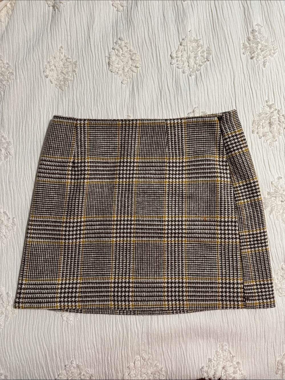 Brown plaid mini skirt